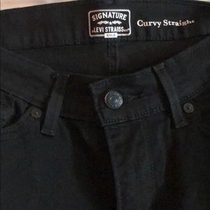 Never worn! Black stretch, straight leg jeans!